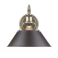  3306-1W AB-RBZ - Orwell 1-Light Wall Sconce in Aged Brass with Rubbed Bronze